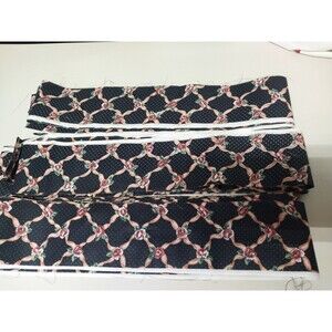 3 Cotton Fabric Strips 3 1/2 yards Long 3" Wide Roses